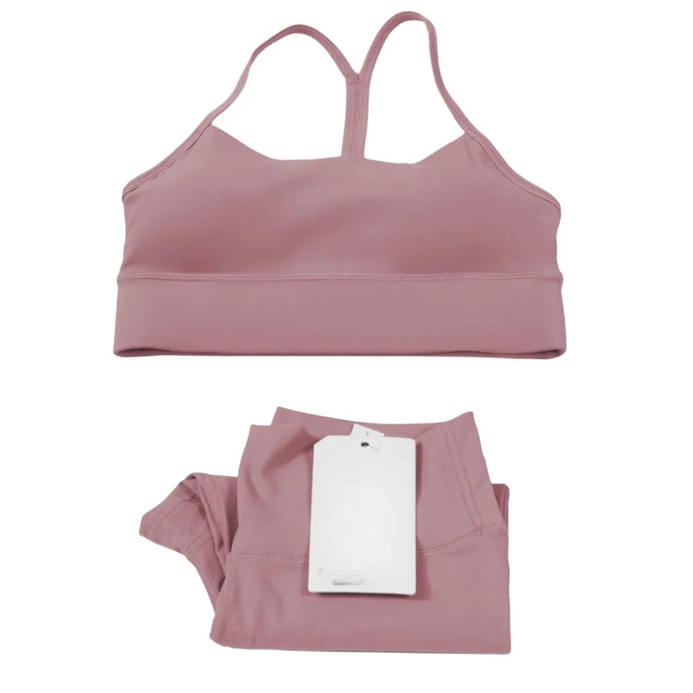 Align Yoga Set Women 2 Pieces Sportswear Gym Top U-shape Y-shape Bra Fiess High Waist Leggings Workout Sports Clothes Tracksuits Jogger