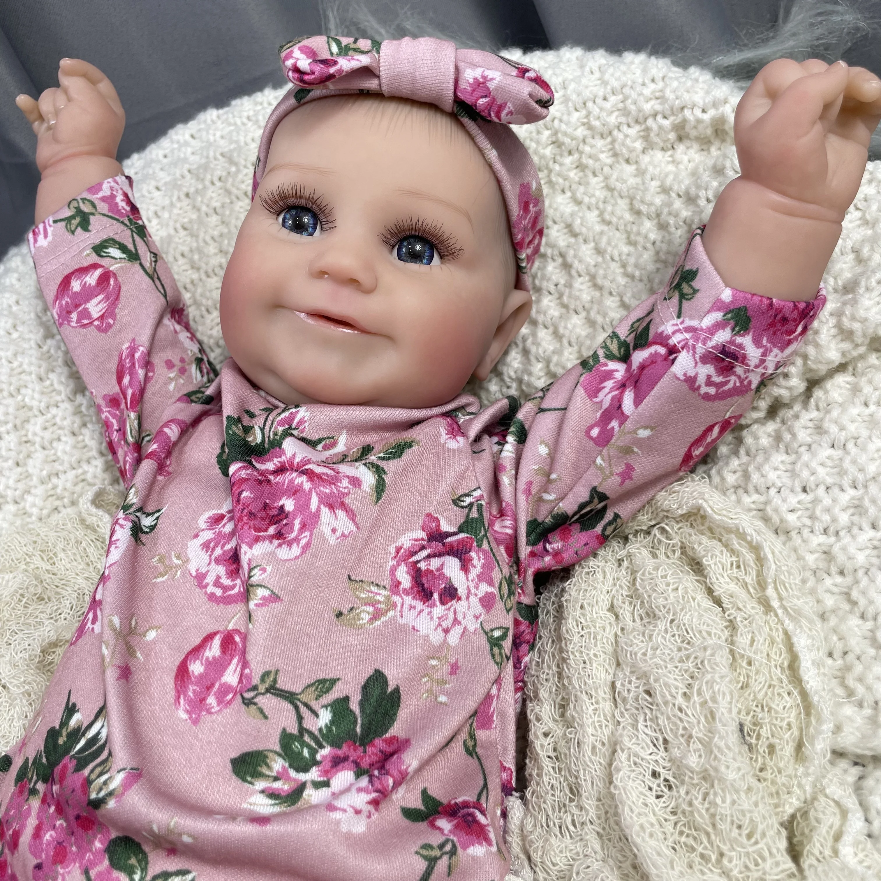 50CM Reborn Baby Dolls Maddie Girl Lifelike Silicone Vinyl Newborn 3D Skin Visible Veins DIY Toys Christmas Gift For Girls