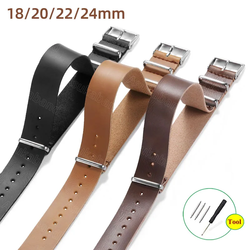 Leather Watch Strap Band mm One Piece Loop Bracelet for DW Samsung Amazfit Wristbelt Men Women Classic