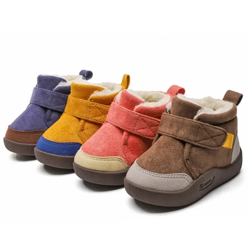 Toddler Baby Boots New 2024 Winter Warm Snow Boots Boys Girls Plush Soft Bottom Infant Shoes Baby Outdoor Sneakers Kids Shoes