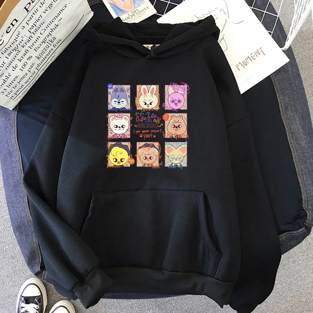 Kpop Skzoo Stray Kids Hoodies Cute Women Streetwear Harajuku Loose Autumn and Winter Sweatshirts K Pop Graphic Pullover