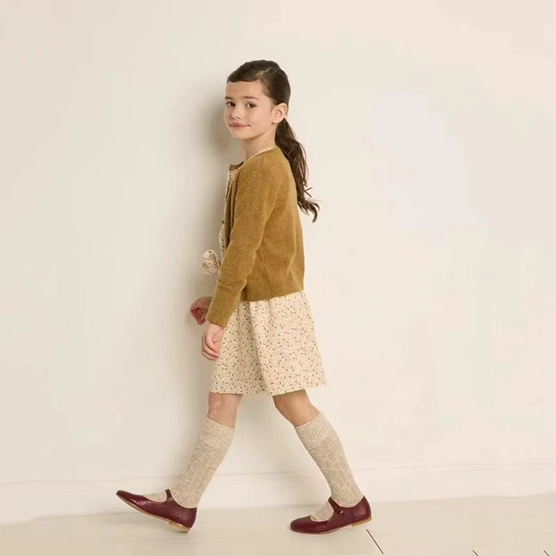 new Kids Sweaters 2023 Autumn Baby Girls 2025 Cardigan Outwear Ruffle Knitted Pullover Sweaters Winter Clothes
