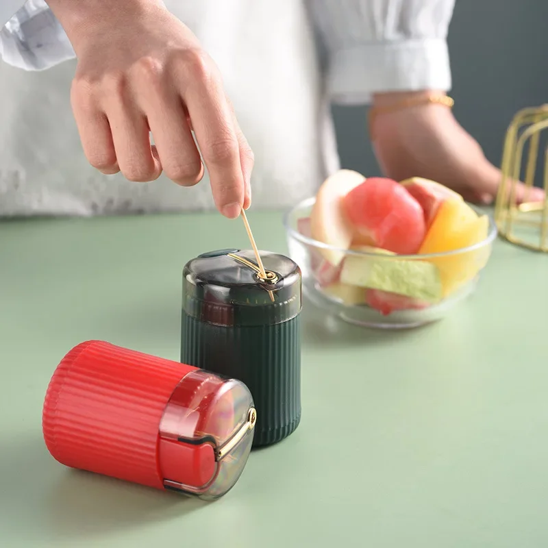 new Simple Toothpick Box Toothpick 2025 Dispenser Automatic Eject Toothpick Jar Household Convenient Gift Home Gadget