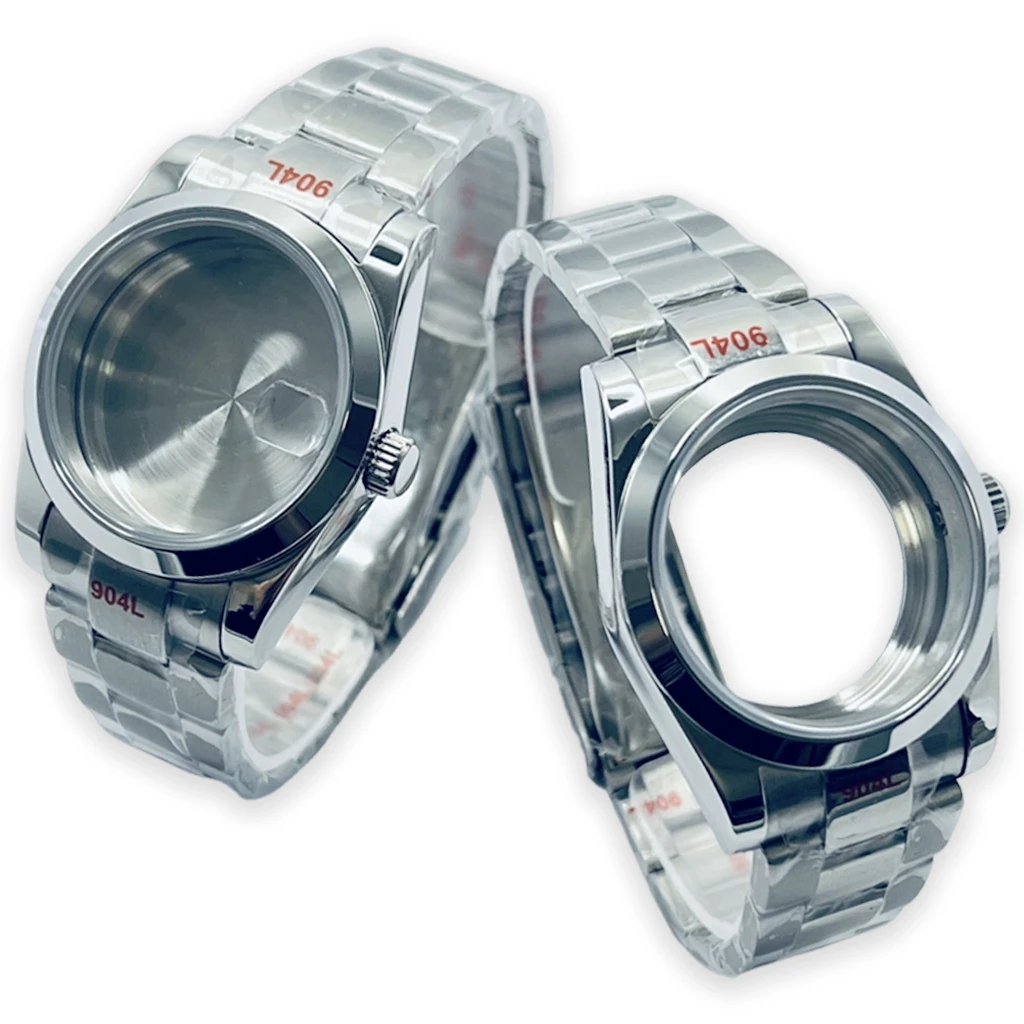 36mm 40mm Silver Watch Case Sapphire Crysta Waterproof Fit NH34 NH35 NH36 NH38 NH70 NH72 ETA2824 PT5000 Movement
