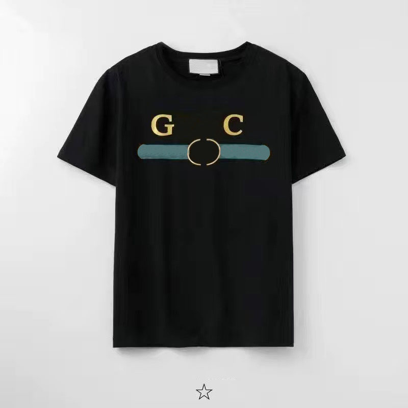 Summer mens and womens T-shirts Italian designer letter print pattern O-neck cotton casual breathable high-quality black and white style couple s