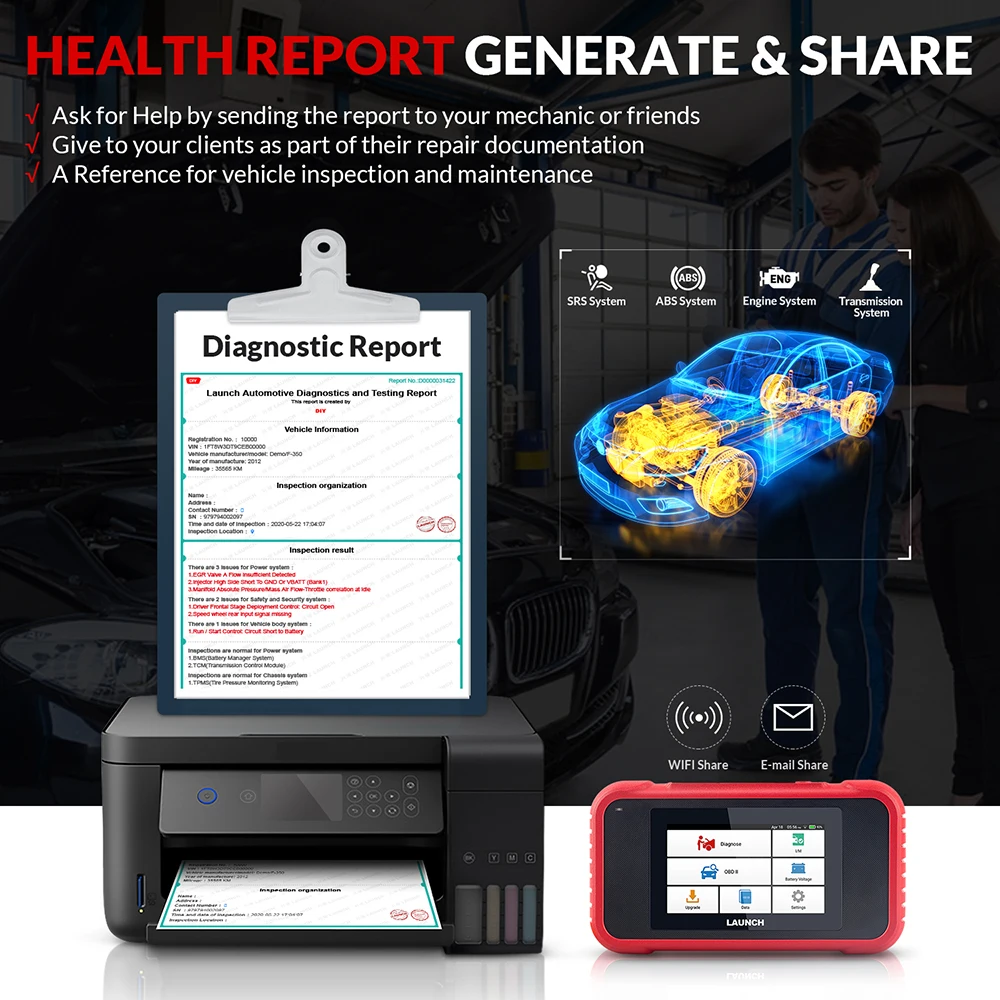 LAUNCH X431 CRP123E Car Diagnostic Tools new Engine ABS 2025 SRS AT Code Reader Scanner Auto VIN Scan 3 Reset Wifi Free Update pk CRP123