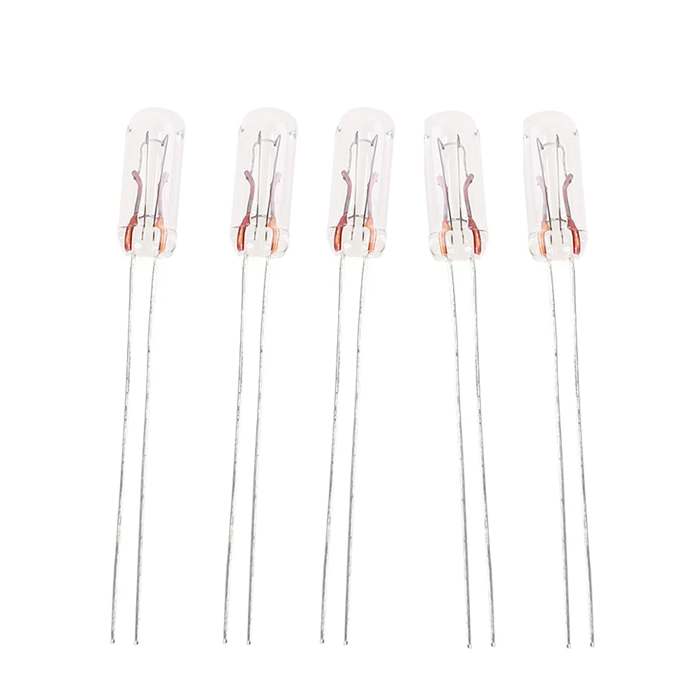 5pcs T4 14V 1.4W Universal Audio Gear Indicator Light Car Interior Instrument Dashboard Panel Amber Decorative Lamp Bulbs