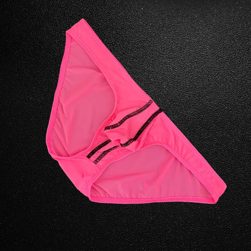 M-XXL Ice Silk Men Underwear Bulge Pouch Ultra-Thin Bikini Briefs Sexy Male Underpants Breathable Cool Summer