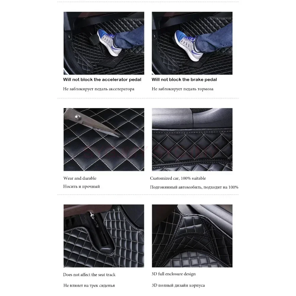 Custom 3D Car Floor Mats for Mercedes Benz GLA X156 H247 2019-2023 GLB 5 7 Seat Interior Accessories Artificial Leather