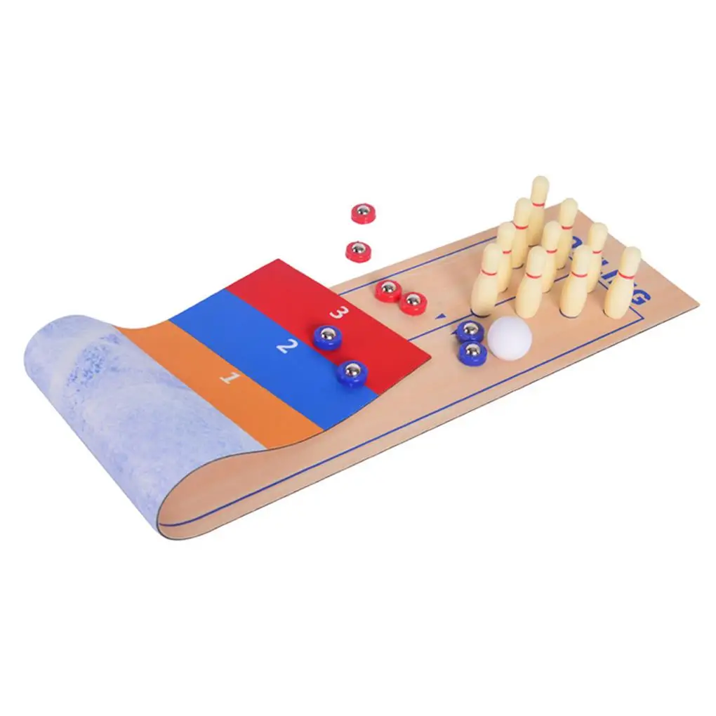 3 in 1 Table Curling Game Bowling Shuffleboard Table Set Family Games for Home Party Gift For Children and Adults