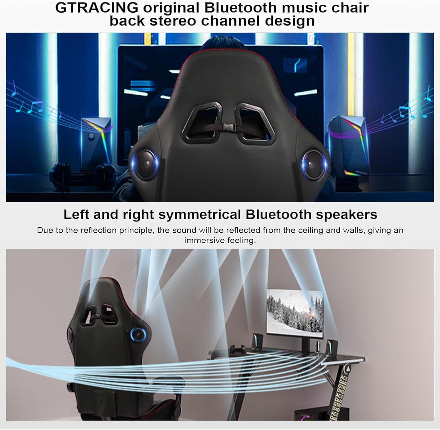 GTPLAYER Chair Computer Gaming Chair (Leather, Red)