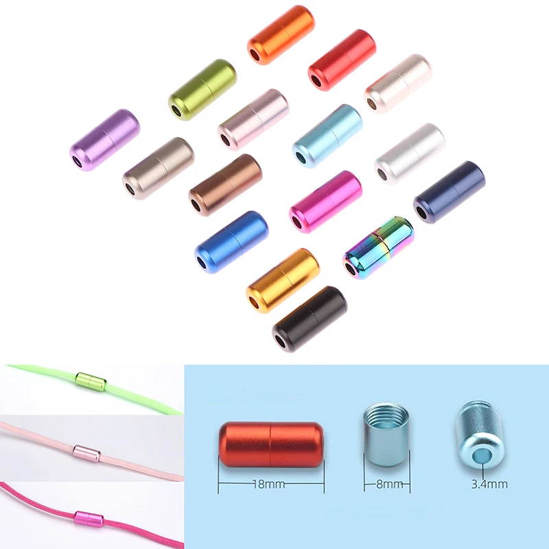2Pcs Aluminum Shoelace Buckle Metal Lace Shoelaces No Tie Laces Lock Kids and Adult Capsules Buckle Shoes Accessories