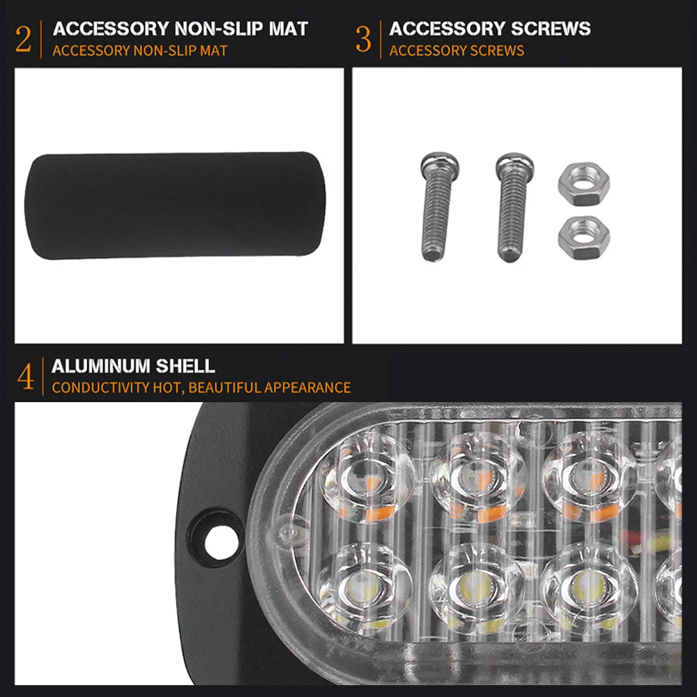 12/24V LED Car Work Light for Truck 36W Flood Light Off Road Light Bar for Tractor Golf Cart UTV ATV Car Accessories Lamp