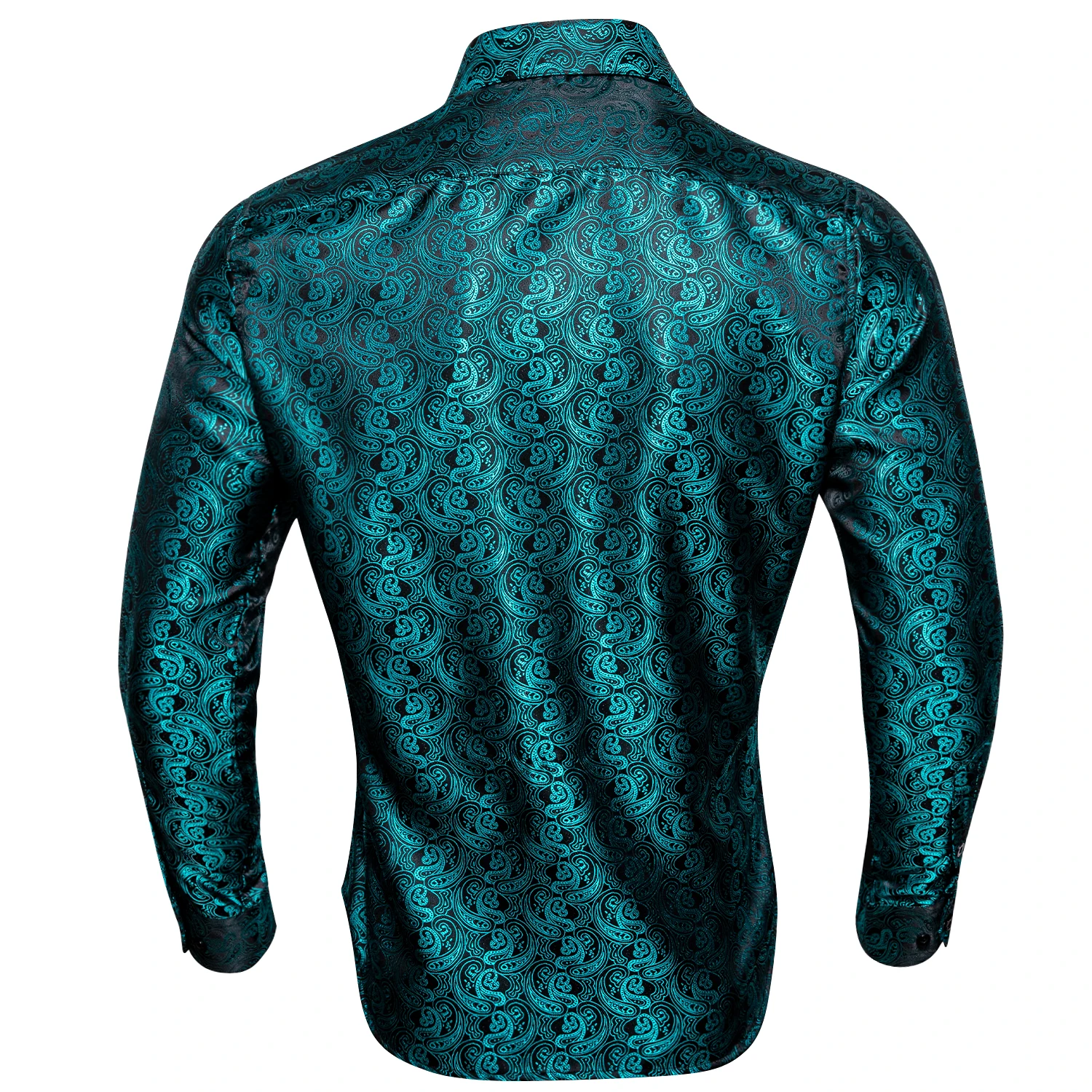Designer Shirts for Men Silk Blue new 2025 Green Teal Beige Purple Red Gold Yellow Paisley Flower Long Sleeve Regular Spring Autuman Tops