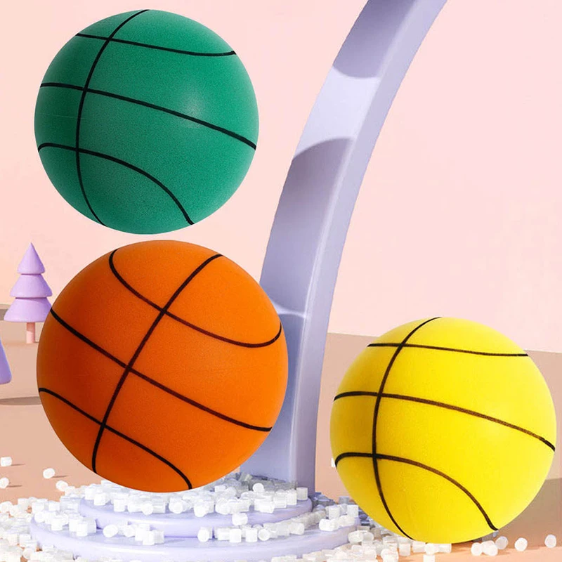 High-Density Foam Sports Ball - 24/22/18cm Diameter, Silent and Soft Elastic Indoor Basketball Toy for Children's Games