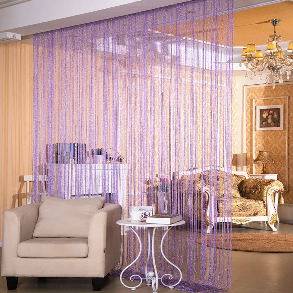 1 piece 100x200cm Glitter String Cheap Door Curtain Beads Room Dividers Beaded Fringe polyester fabric Window Panel 1x2m
