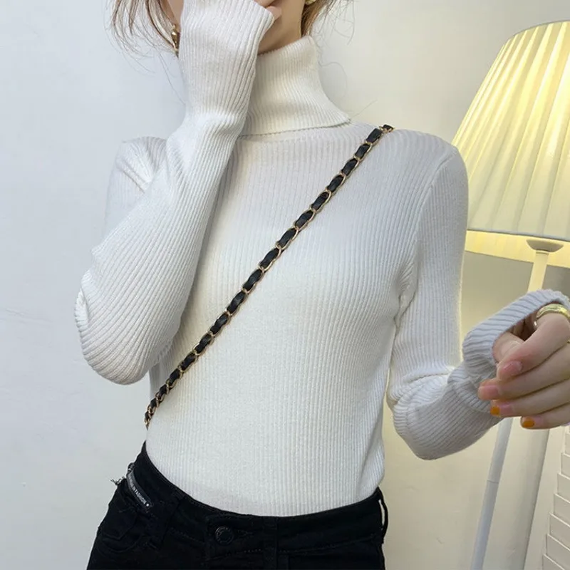 Women Fall Turtleneck Sweater Knitted Soft Pullovers Cashmere Jumpers Basic Sweaters For Autumn Winter 5