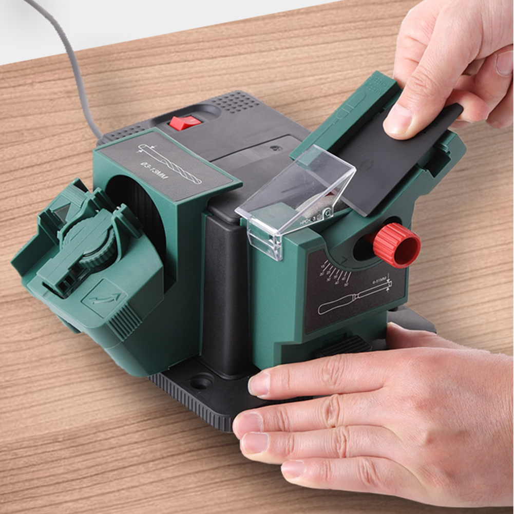 Multifunctional Drill Bit Sharpener Bench Mounting Electric Kitchen Knife Sharpener Angle Adjustable for Knife Chisel HSS Drill