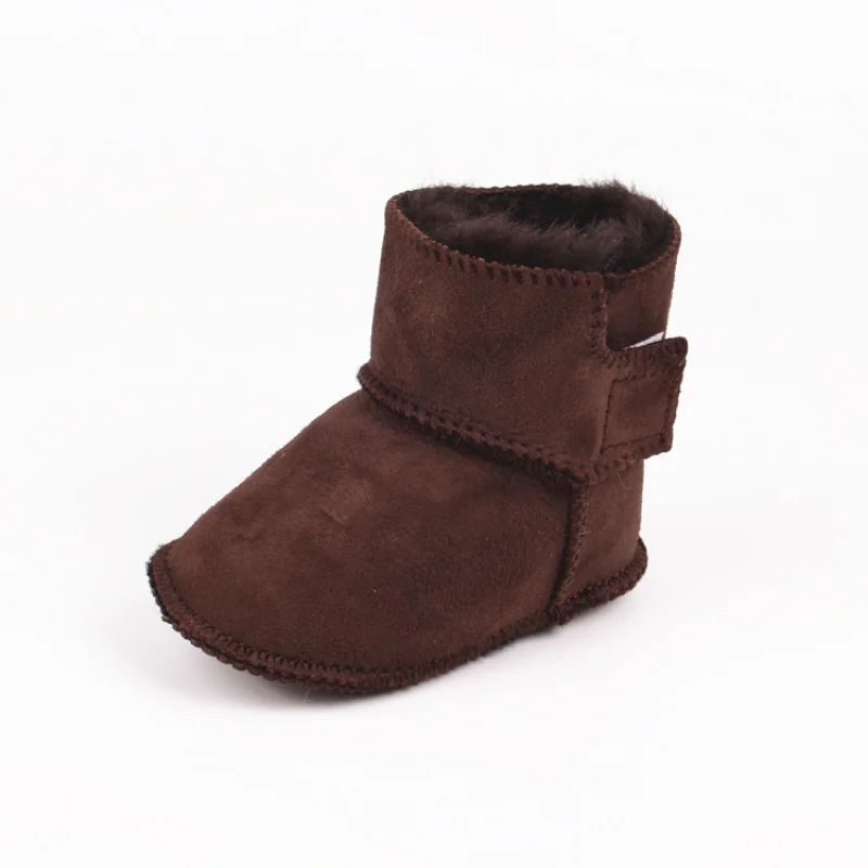 HoneyCherry Winter New Baby Sheepskin Fur Snow Boots Baby Soft Soled Warm Toddler Boots
