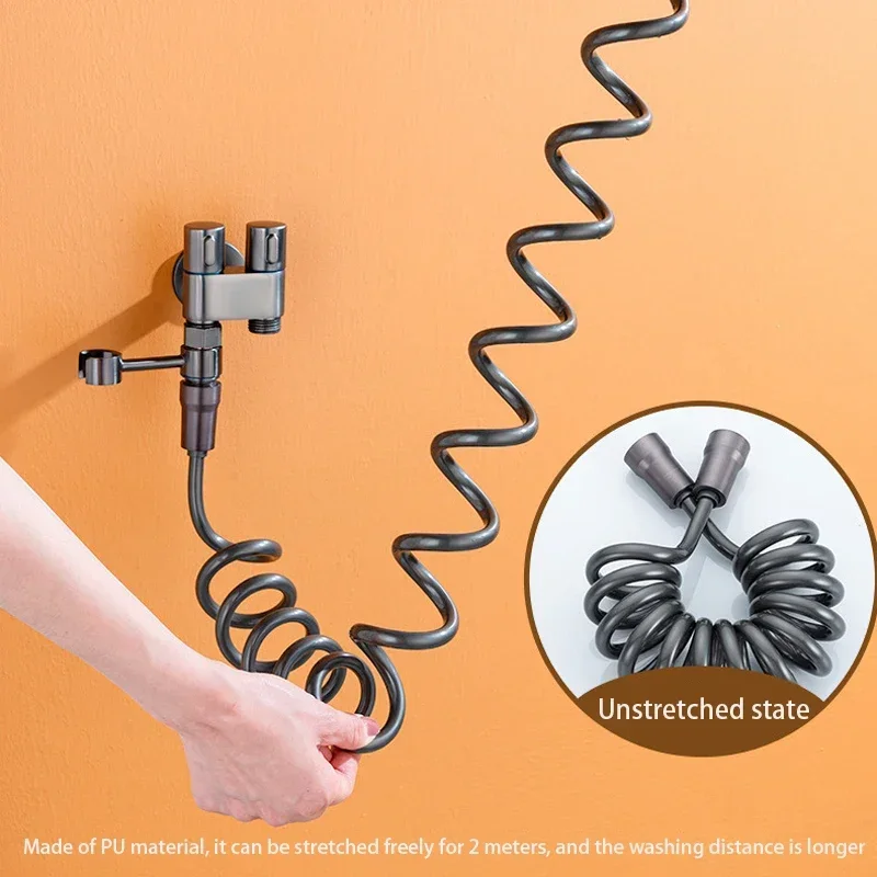 Hygienic Shower for Bathroom Toilet Bidet Shower Head Double Outlet Angle Valve of Bathroom Accessories Bidet Toilet Seat