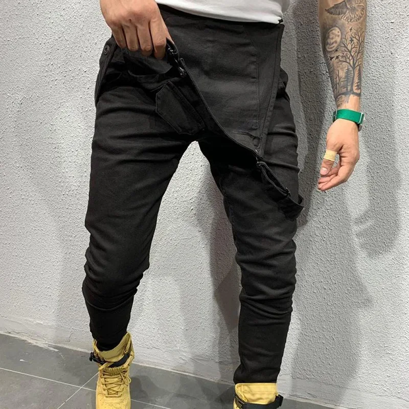 Mens Jeans Overalls Denim Dungaree Bib Overalls Male Jumpsuits Cargo Work Pants Trousers Plus Size Mens Casual Moto Biker Pants