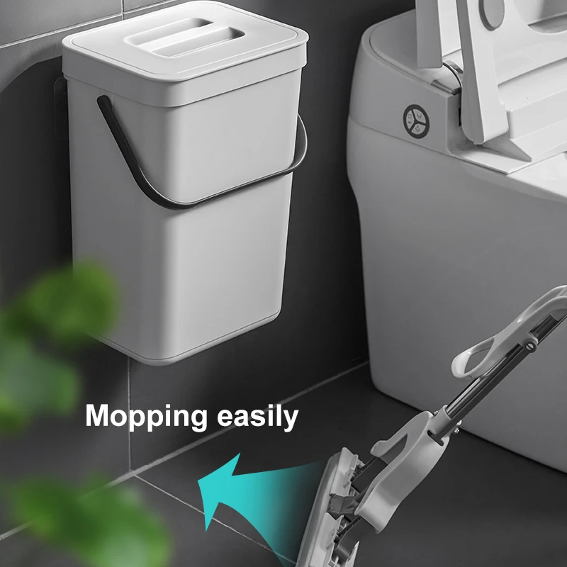 Kitchen Hanging Trash Can Household Cleaning Tool Bathroom Wastebasket Mini Dustbin Wall Mounted Home Bins Container Garbage Bin
