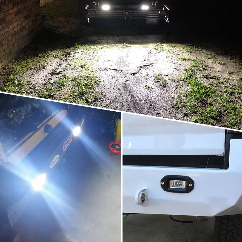 20W 40W Flood Led Work Light Car Bar Flush Mount Led Pods Lights Auxiliary Driving for 4x4 Offroad UTV ATV SUV RV Auto 12V 24V