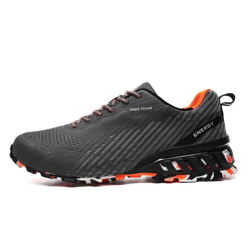 HIKEUP Men's hiking shoes Spring and Autumn track shoes Cross-country running shoes Outdoor sport Mountaineering shoes MD+rubber