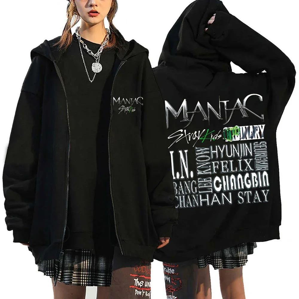 Hot Sale Kids Up Hoodies Zip Stray Kpop Star Zipper Jackets Korean Style Hood Sweatshirts Polar Fleece Streetwear Straykids Sweatshirt per kids