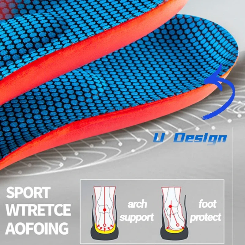 4D Sports Insoles Soft Men's Deodorant Insole Flat Arch Support Full new Pad Elastic Massage Insole 2025 For Running Soles Hightechnology