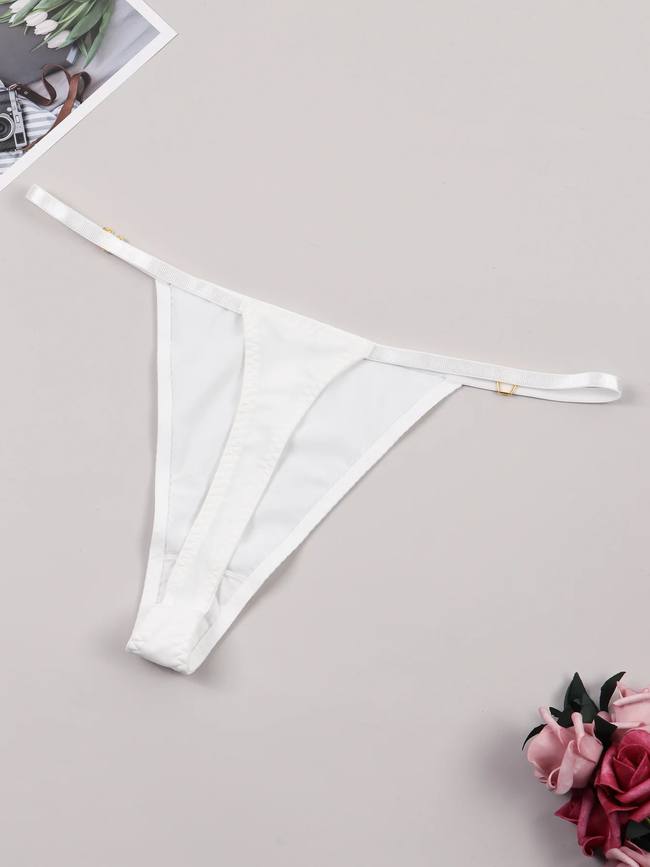 Varsbaby Women Push Up Bra Sexy Thong Set Deep V Plunge Low Cut Underwire Padded Cleavage Brassiere T-Back G-String