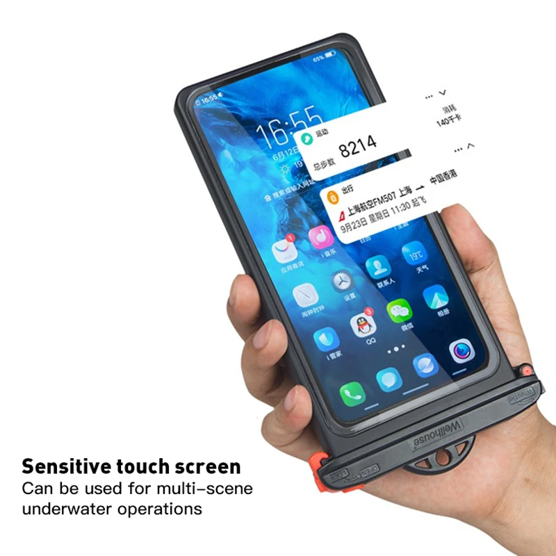 Anti-falling Waterproof Phone Bag Swimming Diving Phone Case Holder Underwater Snowproof Touchscreen Phone Holder Below 6.9inch