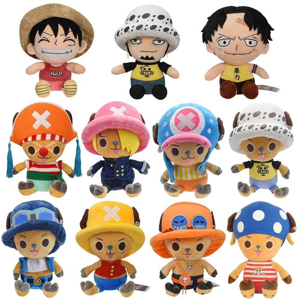 One Piece Plush Toys Monkey D Luffy Ace Law Soft Stuffed Dolls Tony Tony Chopper Cos Sanji Sabo Buggy Birthday Gift 8/12 inches