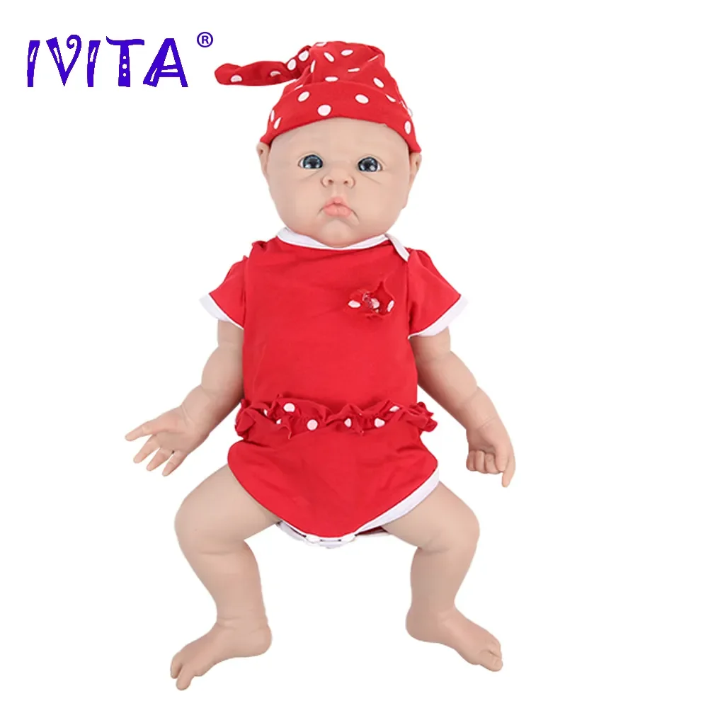 IVITA 100% Silicone Reborn Baby Dolls Painted Realistic Newborn Lifelike Bebe Doll Wholesale Toys for Children Christmas Gift