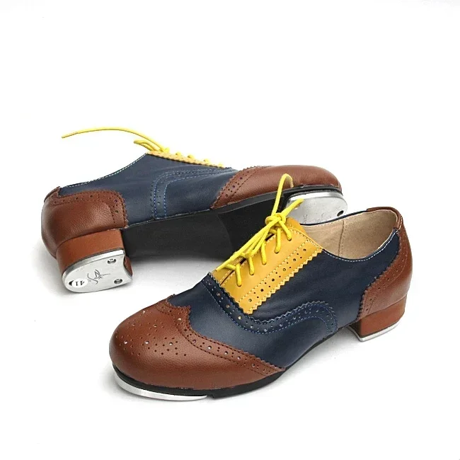 Cowhide Leather Vintage Tap Shoes Flamenco Dancing Shoes For Children Men Women Tap Dance Shoes Aluminum Taps Included 26-46