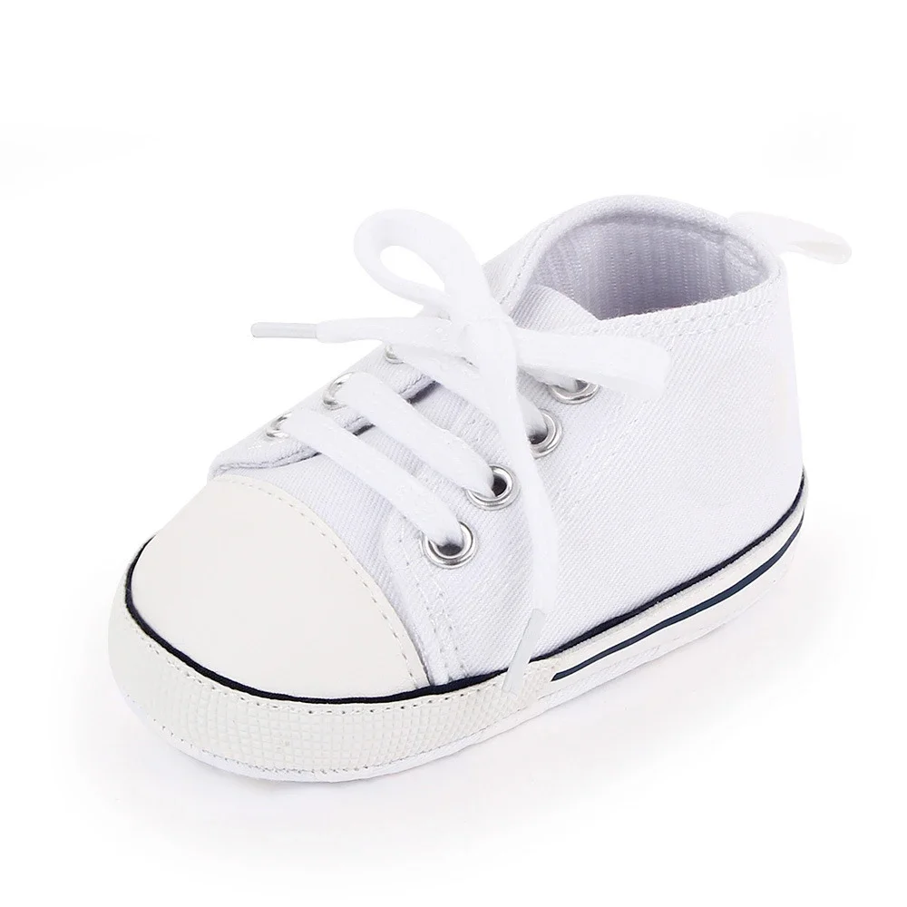 2025 Baby Shoes Boys Baby Girls Canvas Classic Casual Sneakers Newborn Star First new Walker Infant Soft Sole Non-Slip Walking Shoes