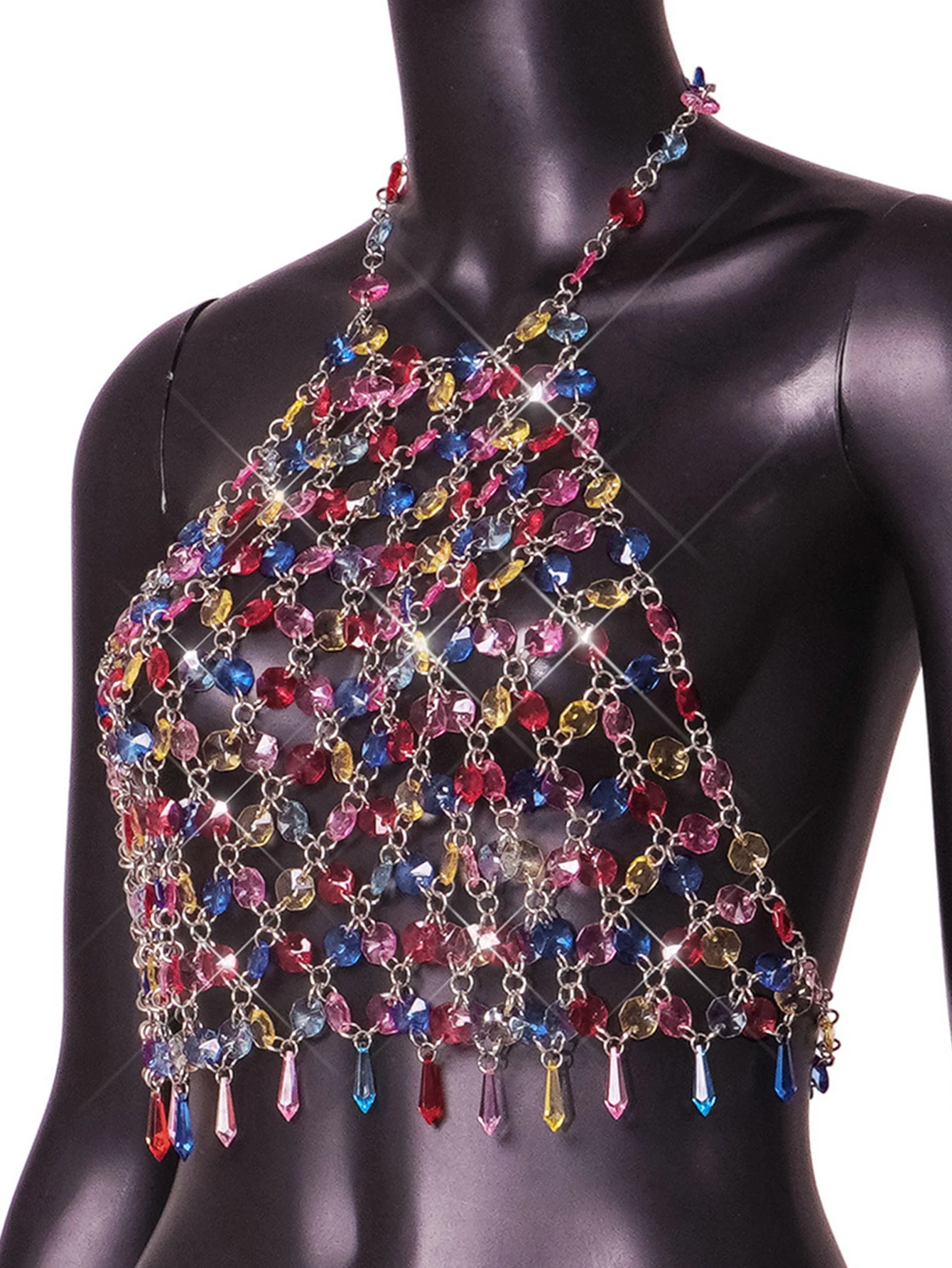 Sexy see through metal sequin 2025 crop top women summer y2k beach Club new party halter tank top shiny womens Tops festival rave outfits