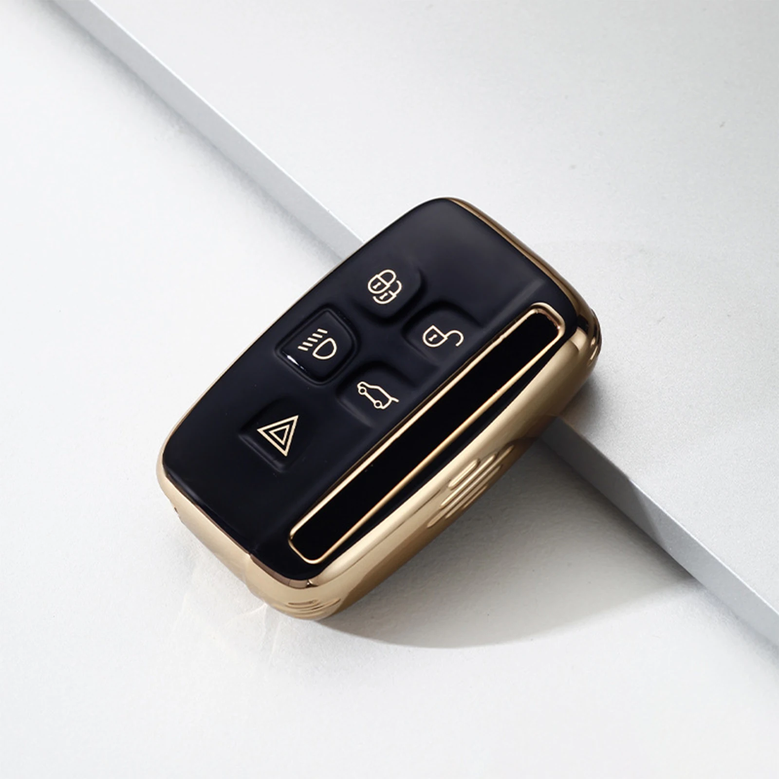 Car Key Premium PU Leather Car Key Case Cover Shell Fit for Land Rover Range Rover Discovery Evoque Sport Velar for Jaguar XE E-Pace H250113