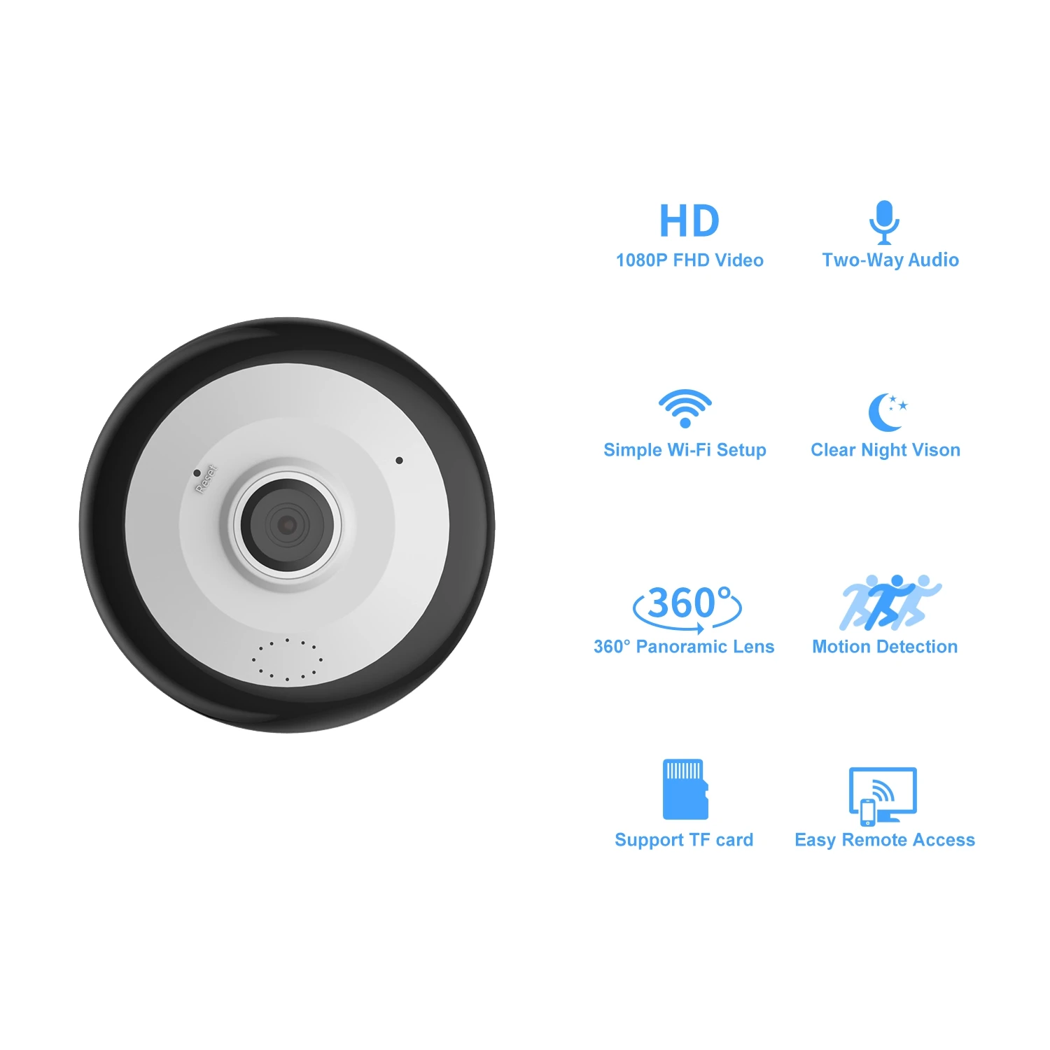 V380 Pro 5MP WIFI 360 Camera Panoramic Fisheye Lens CCTV Two Ways Audio MINI Smart Home Security Camera Color Night Vision