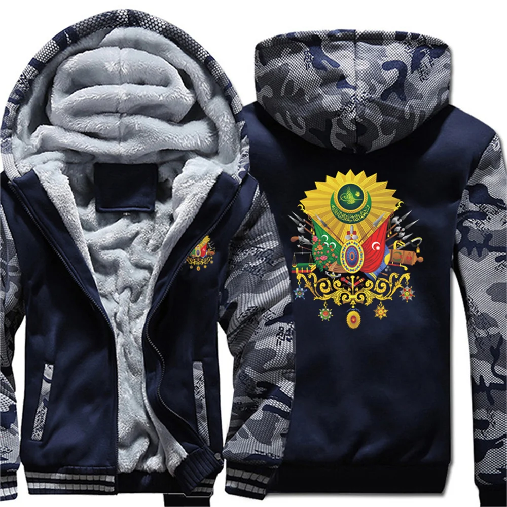 Coat Of Arms Ottoman Empire Hoodies Men Cool Coat Thicken Osmanli Armasi Sultan Abdulhamid Abdul Sweatshirt Mans Jacket Hoody