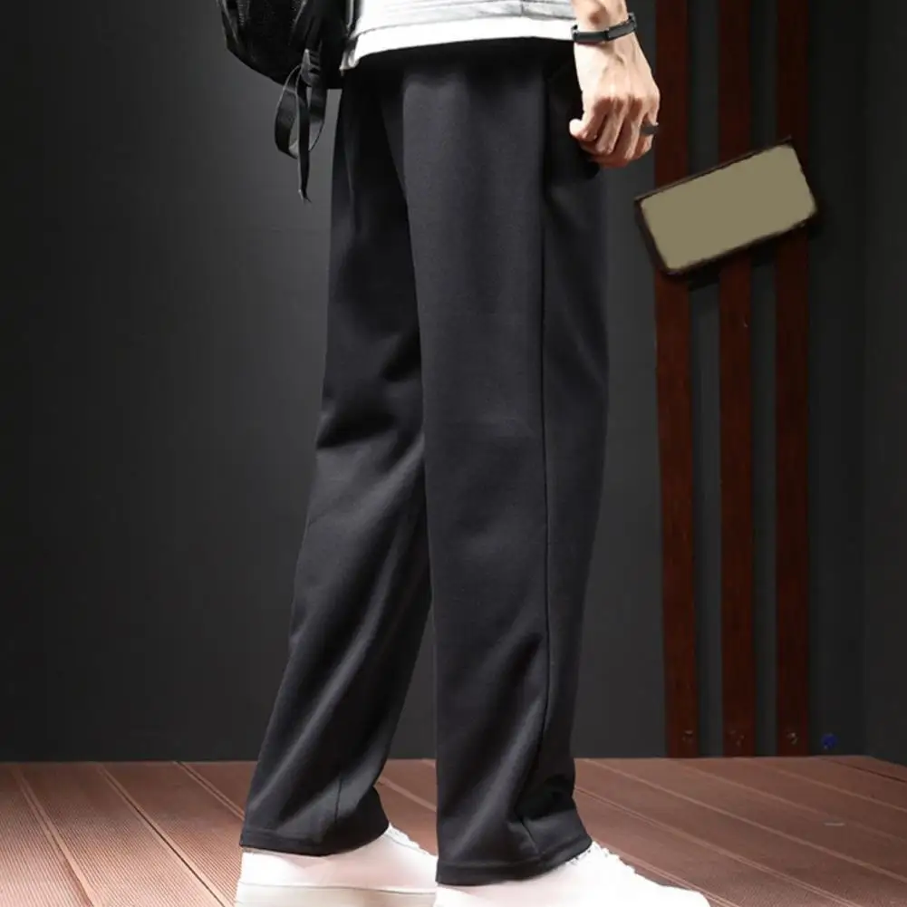 Office Work Pants Fashionable Autumn Men's Jogger Pants Loose Wide Leg Sweatpants with Elastic Waist Drawstring Pockets Straight