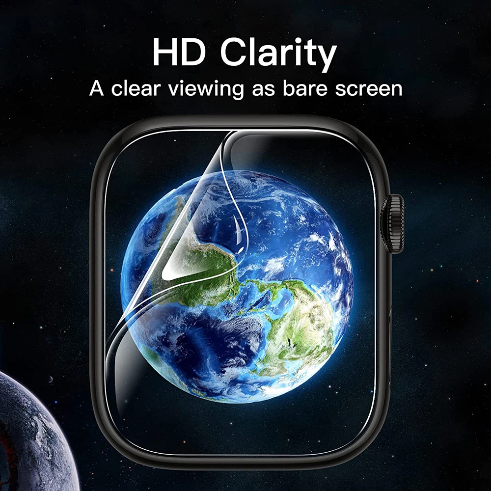 Screen Protector Clear Full Protective Film for Apple Watch 9 8 7 6 SE 5 4 45MM 41MM 40MM 44MM Not Glass for iWatch 8 Ultra 49mm