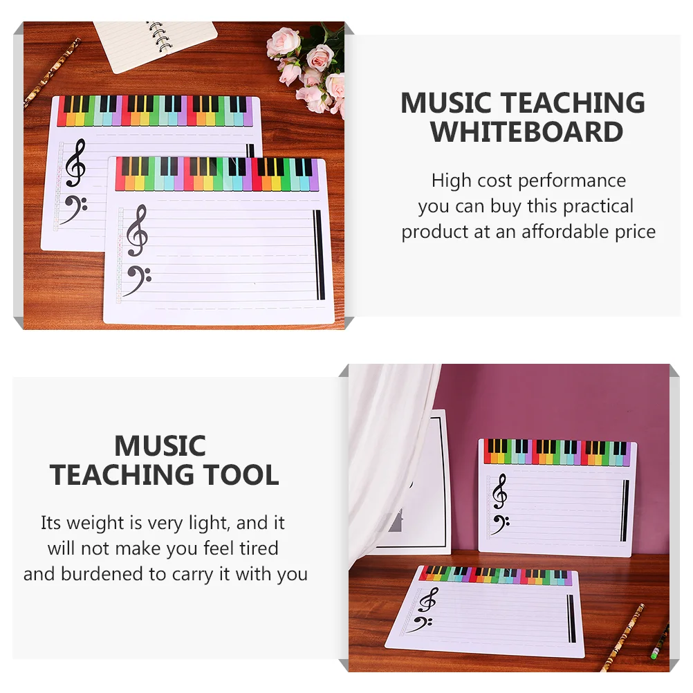 Exercise Board Portable Stave Musical Keyboard Piano 2025 Cards Writable new Staff Whiteboard Note Reusable Music Teaching Boards