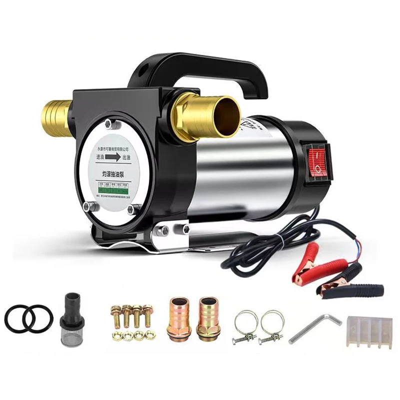 220V Electric DC 12V/24V Self Priming For Diesel Kerosene Transfer Fuel Oil Well Water Pump 50L/min Forward And Reverse