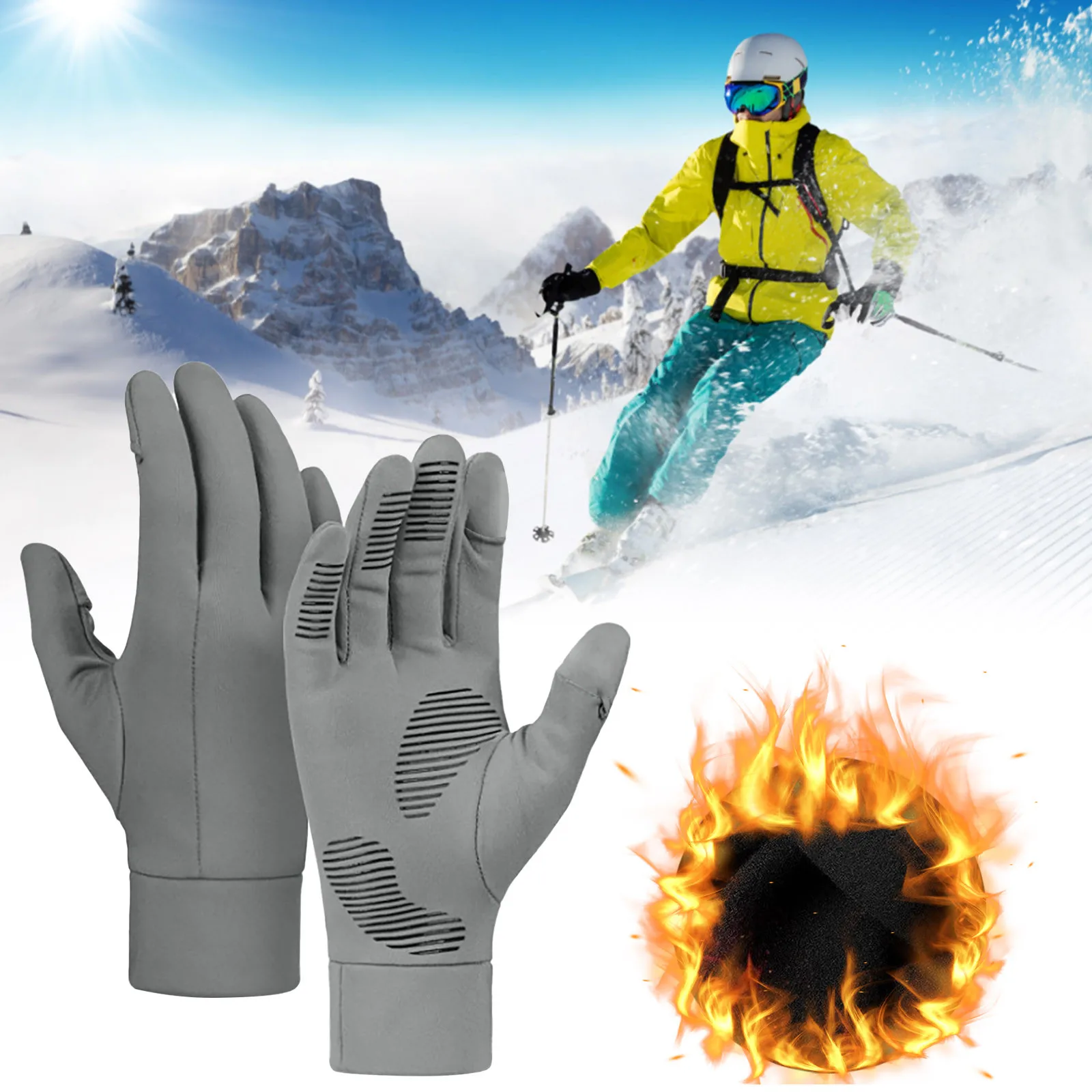 Winter Running Gloves Screen Lightweight Thermal Warm Mittens Fleece Cold Weather Thin Glove Black Outdoor Men Women For Work