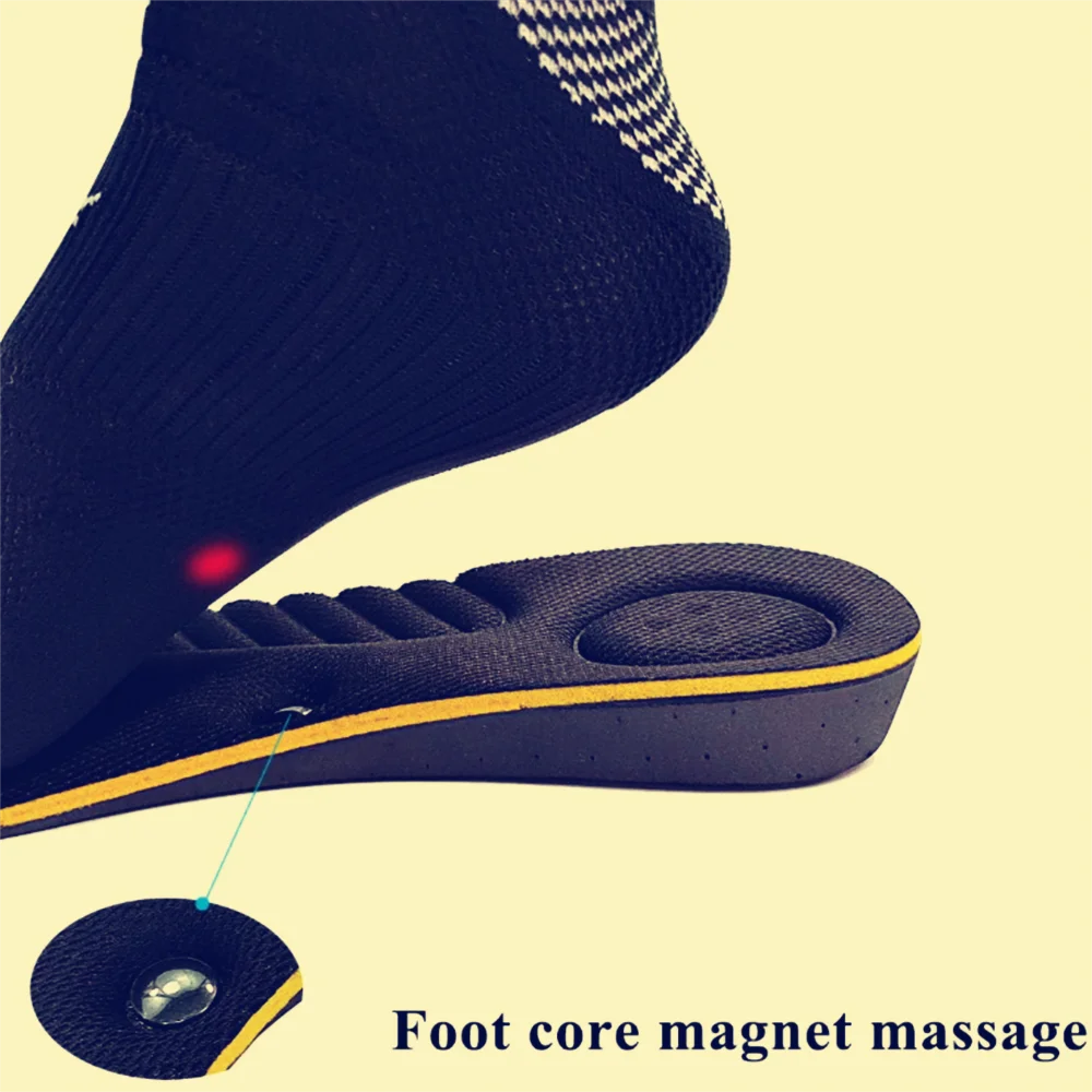 Invisible Height Increase Insole Foot Acupressure for Men Women Heel Lifting Magnetic Massage Orthopedic Pain Relief Shoe Pad