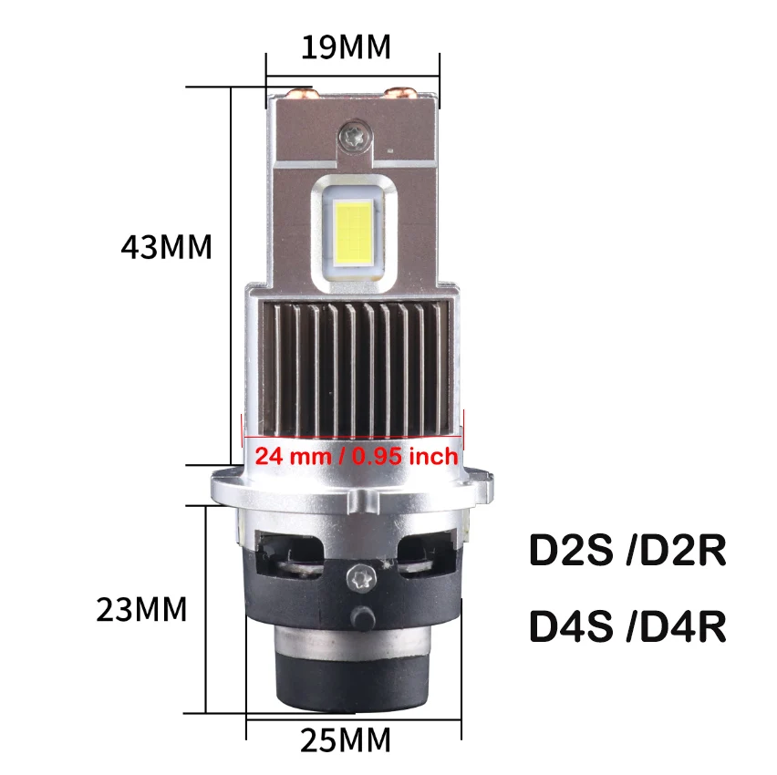 2pcs D2S LED Lamp Canbus D4S 1:1 HID To LED Headlight D1S D3S new D8S 2025 D5S D1R D2R D4R Turbo Car Headlamp Bulbs Plug&Play 6000K Light