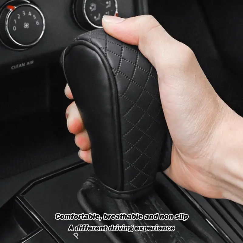 Gear Shift Knob Cover Non-Slip Grip Protective Covers PU Leather Shifter Lever Handle Stick case for Car Interior