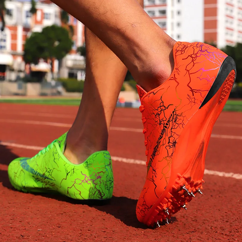 Men's Tracking Shoe Adult Athletics Spikes Shoes Running Professional Nails Sneaker Children Racing Match Sport LightWeight 2024
