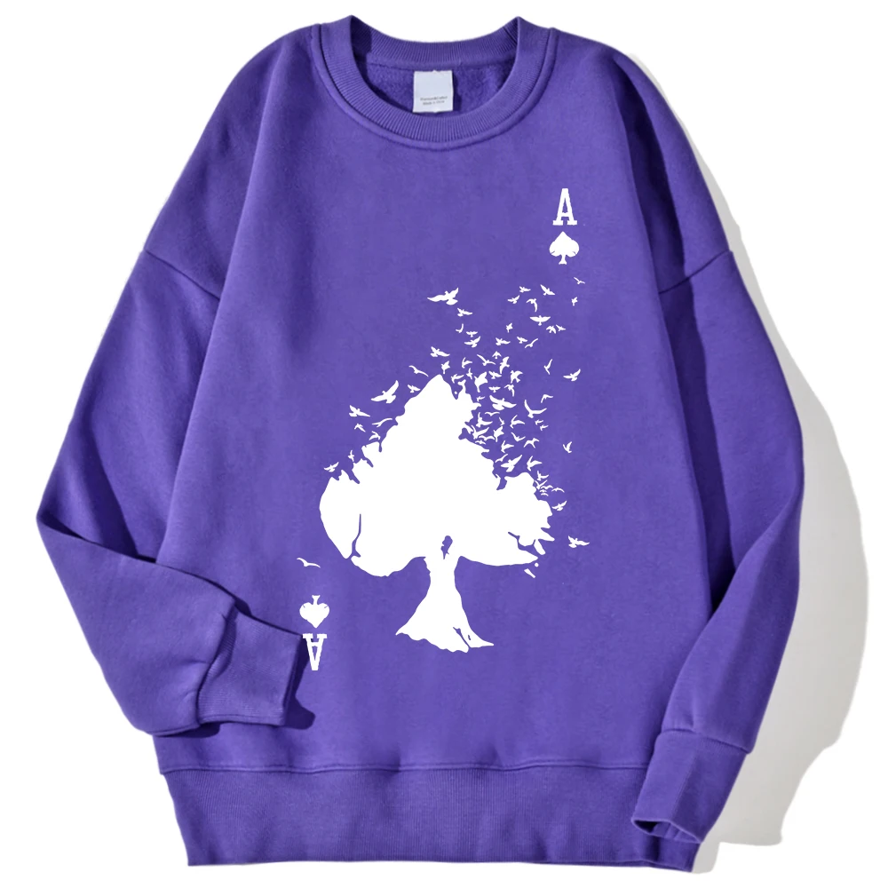 Drifting Spades A Black Pattern Male Sweatshirts Comfortable Creative Pullovers Hip Hop Tops Fleece Casual Streetwear For Mans